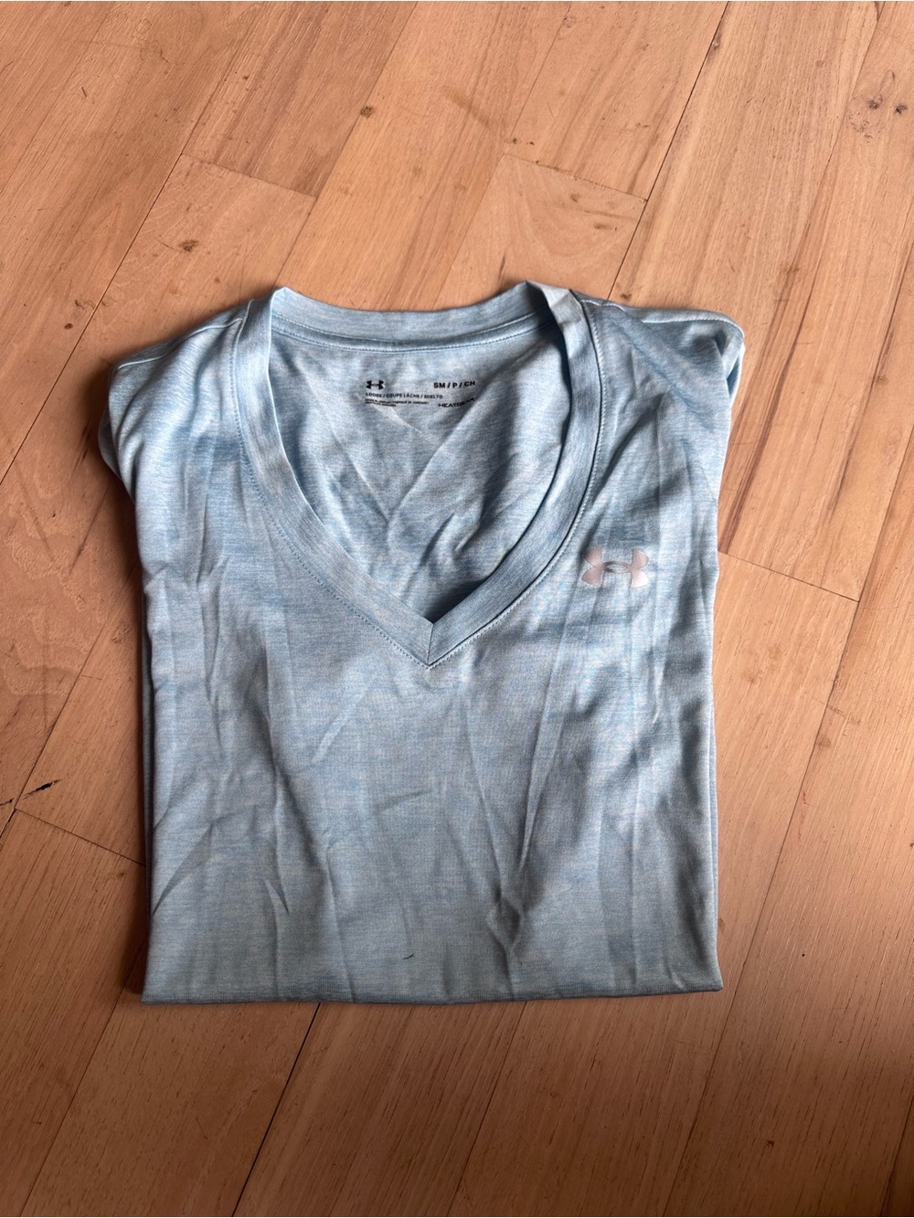 Under Armour Pale Blue V-Neck Performance Tee
